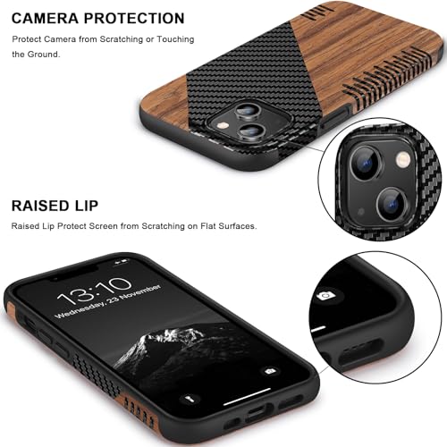 Coque iPhone 14 finie les rayures grâce au bois et carbone - 4