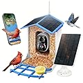 Smart Bird Feeder with Camera Solar Powered for Outdoors, AI Bird Species Identification, 2K HD Video Live Stream Bird House with Cam, Instant Arrival Alerts, Ideal Gifts for Bird Lovers