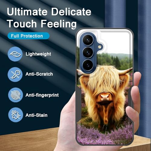 Vobber for Galaxy A57 5G Case,Heavy Duty Dual Layer Hybrid Hard PC Soft Rubber Shockproof Protective Rugged Bumper Case for Samsung Galaxy A57 5G 6.7 Inch 2026,Highland Cow - image 4