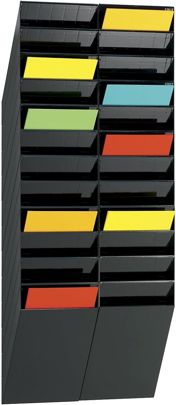Durable 1709763060 Juego de dispensadores de folletos Flexiboxx 12 A4, 1 juego, negro