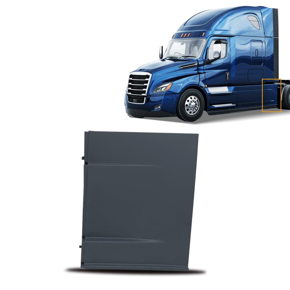 Black Right Side Rear Fairing Panel Fit for 2018+ Freightliner Cascadia