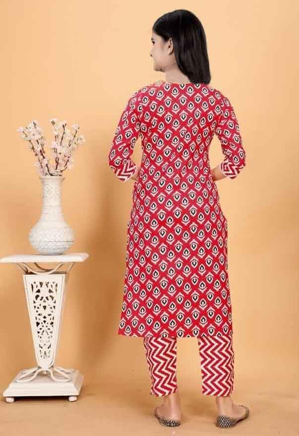Image of Printed Ethnic Wear for Girl | Casual Wear Outfit for Girls | Girls Salwar Suit Set for Regular wear
