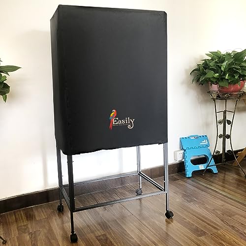 Image of Easily Bird Cage Cover Good Night Birdcage Cover Black-Out cage Cover Durable Waterproof Material (Black)