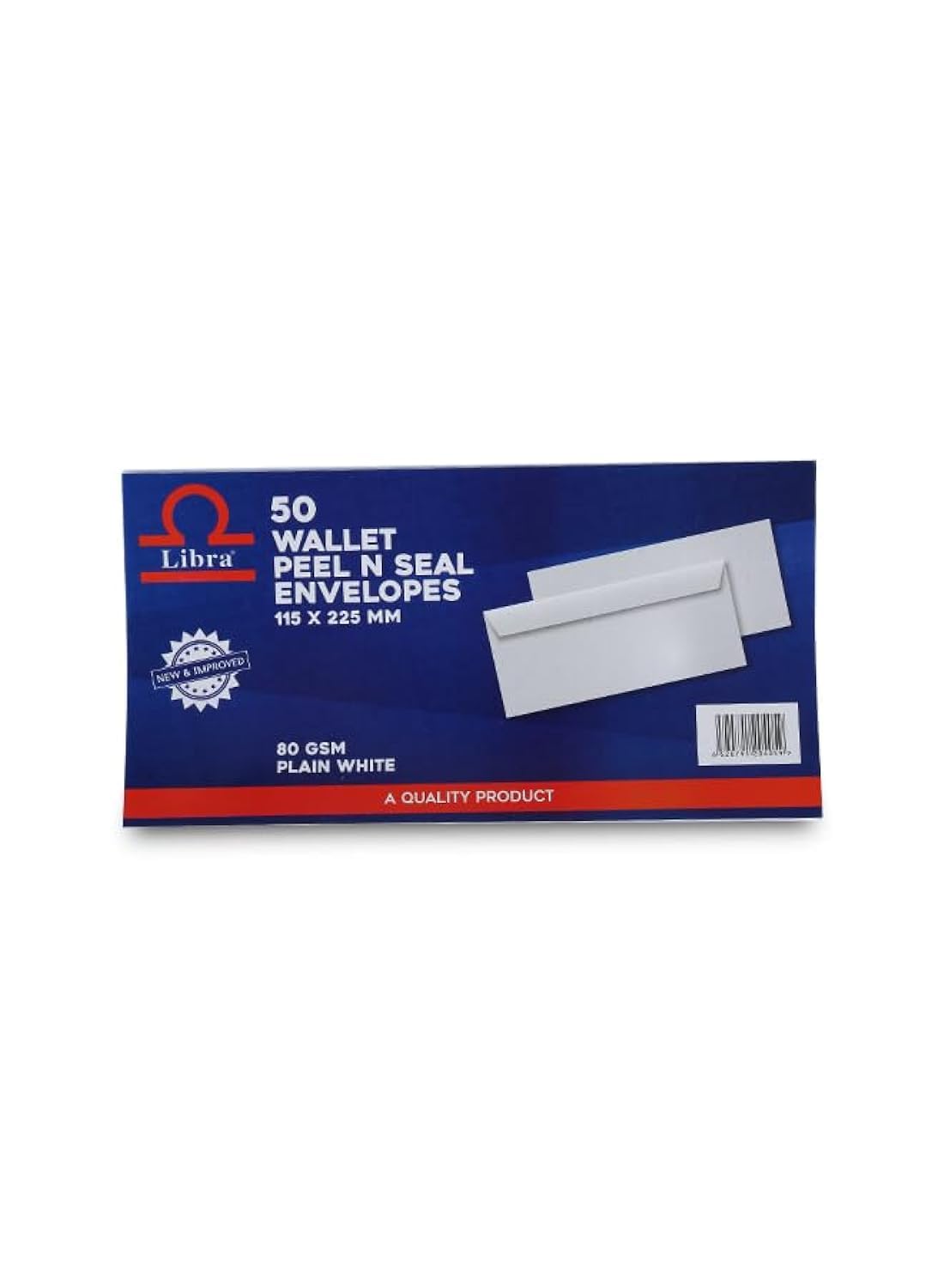 Libra 50 Wallet Peel and Seal Envelops|White Envelopes 80gsm 50pcs packet