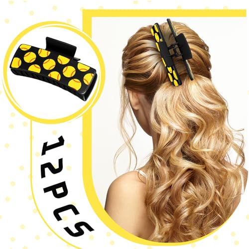 12 Pinzas Grandes para Cabello Softball miniatura 6