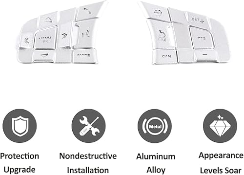 Miniatura 6 de Pegatina de aleación de aluminio para volante de automóvil, 10 piezas para Jaguar XF XF E-PACEF-PACEF-TYPE (alta combinación)