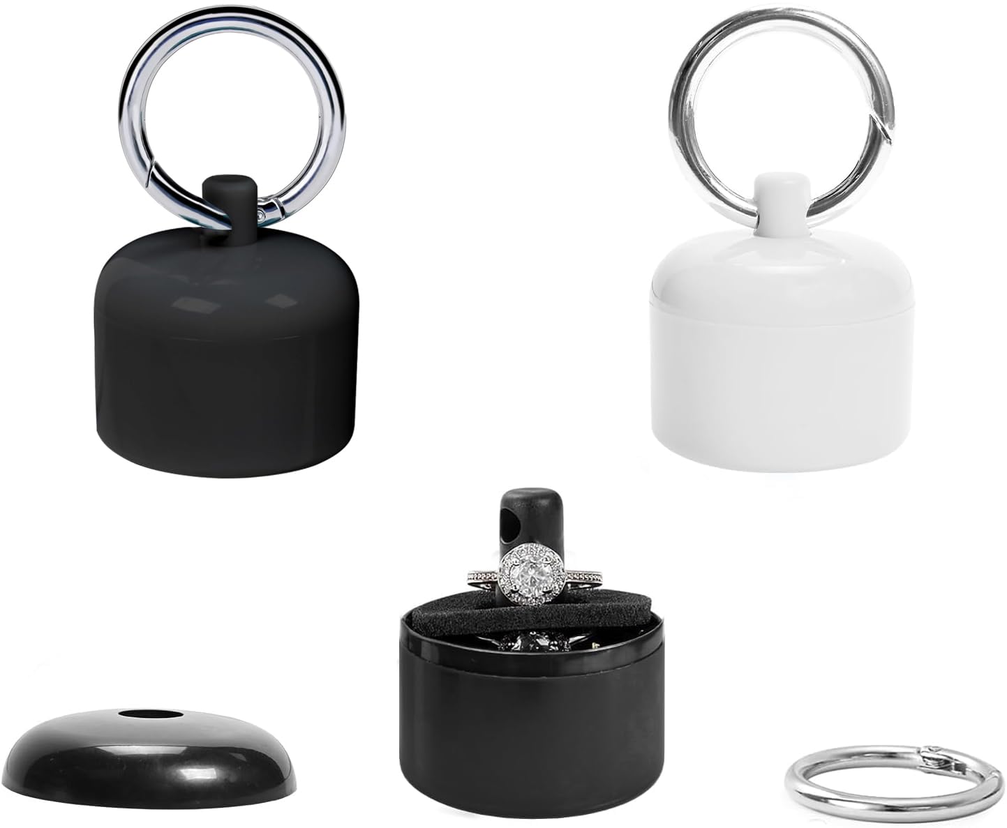 ring aufbewahrung unterwegs NATOSU 2 Stück Reise Schmuckhalter, tragbarer Ringhalter, Schlüsselanhänger, Sport Schmuck Aufbewahrungsbox, kleines Reise Schmucketui, Organizer, Behälter für Ohrringe, Ringe, Halsketten Fashion Versand Kissenbox für Loungekissen Dolomiti Farbe:Hellrot