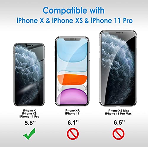 (3 PACK) Screen Protector for iPhone 11Pro,XS,X 5.8-Inch Screen Film, Case Friendly, Tempered Glass Film,Anti Fingerprinter - Image 3