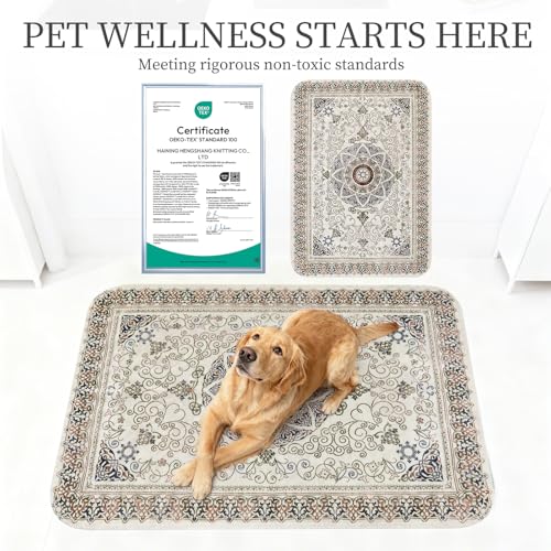 Image of Homimp Washable Pee Pads for Dogs, 2 Pack Reusable Puppy Pads Waterproof, Absorbent and Leakproof Dog Pee Pads, Non Slip Puppy Training Pads, Pet Mat for Floor,Crate,Couch,Whelping,Beige 36 inchx36 inch