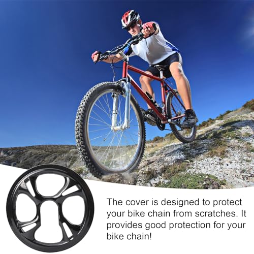 Image of Eagles 1-Pack Bike Chain Guard, Sprocket Protective Cover with 48T 4 Holes Bicycle Bike Crankset Chain Wheel Cover Protection Chain Wheel Protective Cover Black