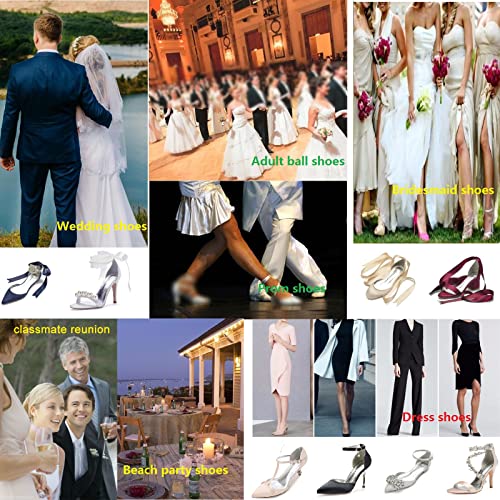 Women's Bridal Shoes Closed Toe 2.36" Kitten Heel Slingback Strap Bow Tie Pumps Satin Dress Shoes Wedding Shoes for The Bride2