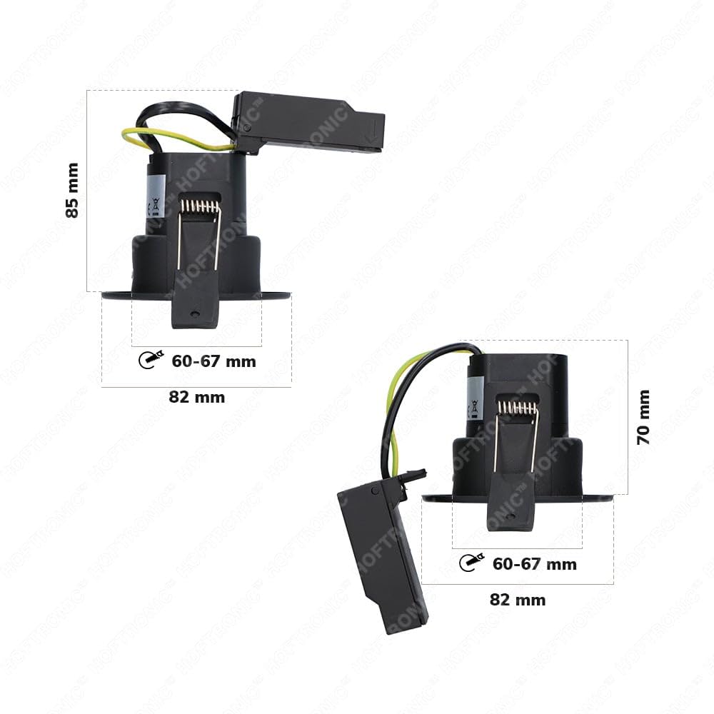 HOFTRONIC - Malta - Faretto da incasso a 6 LED nero - 5 W 2700 K bianco caldo - Impermeabile IP44 - Orientabile, dimmerabile - Faretto da soffitto per interni, esterni e bagno - 5 anni di garanzia