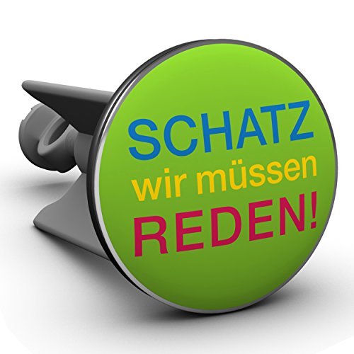 Plopp Waschbeckenstöpsel Schatz Wir Müssen Reden!, Stöpsel, Excenter Stopfen, für Waschbecken, Waschtisch, Abfluss, 586