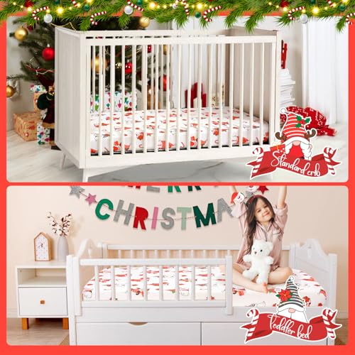Image of UOMNY Crib Sheet Christmas Fitted Crib Sheets Baby Sheet for Standard Crib and Toddler Mattresses Nursery Bedding Sheet Crib Mattress Sheets for Boys and Girls 1 Pack Space Toddler Sheet