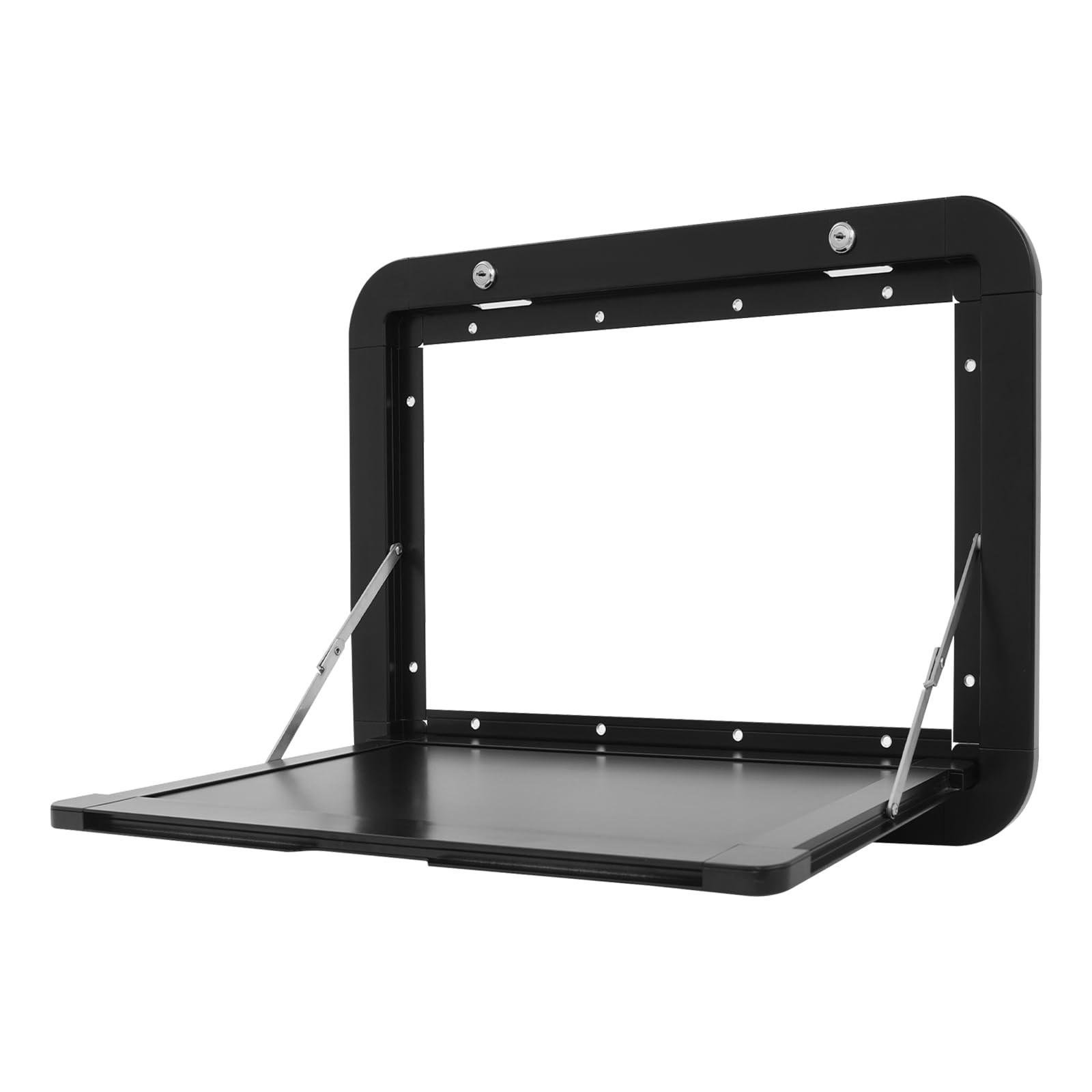 Tavolo da picnic pieghevole con chiusura lampo, in lega di alluminio, pieghevole, da parete, per camper, pontoni, camion, camper, 60 x 42 cm
