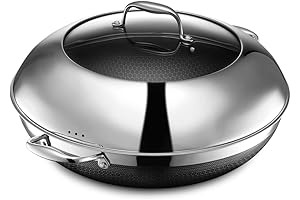 HexClad Hybrid Nonstick 14-Inch Wok with Steamer Basket