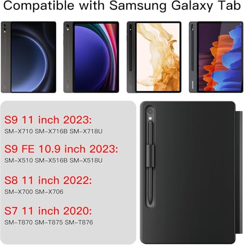 Image of MICROWARE Magic Keyboard Case for Samsung Galaxy Tab S9 FE 5G 10.9 inch S9 S8 S7 11 inch, Floating Cantilever Magnetic Stand, Wireless Backlit Multi-Touch Trackpad, S Pen Holder, Bluetooth Connectivity