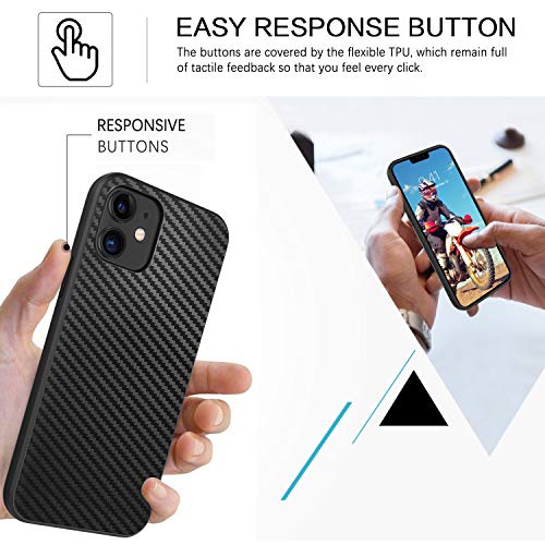 Bentoben XDD-V330-01-FBA For Iphone 12 Case, Phone Case Iphone 12 Pro 6.1", Carbon Fiber Design Slim Fit Shockproof Protective Hybrid Hard Pc Soft Tpu Bumper Drop Protection Girl Women Boy Men Cover thumb #3
