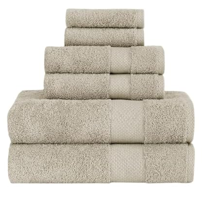 XFZJCHAP Handtuch-Set, schnell trocknende Baumwolle, saugfähige Handtücher und 6-teiliges Handtuch-Set, Badezimmer