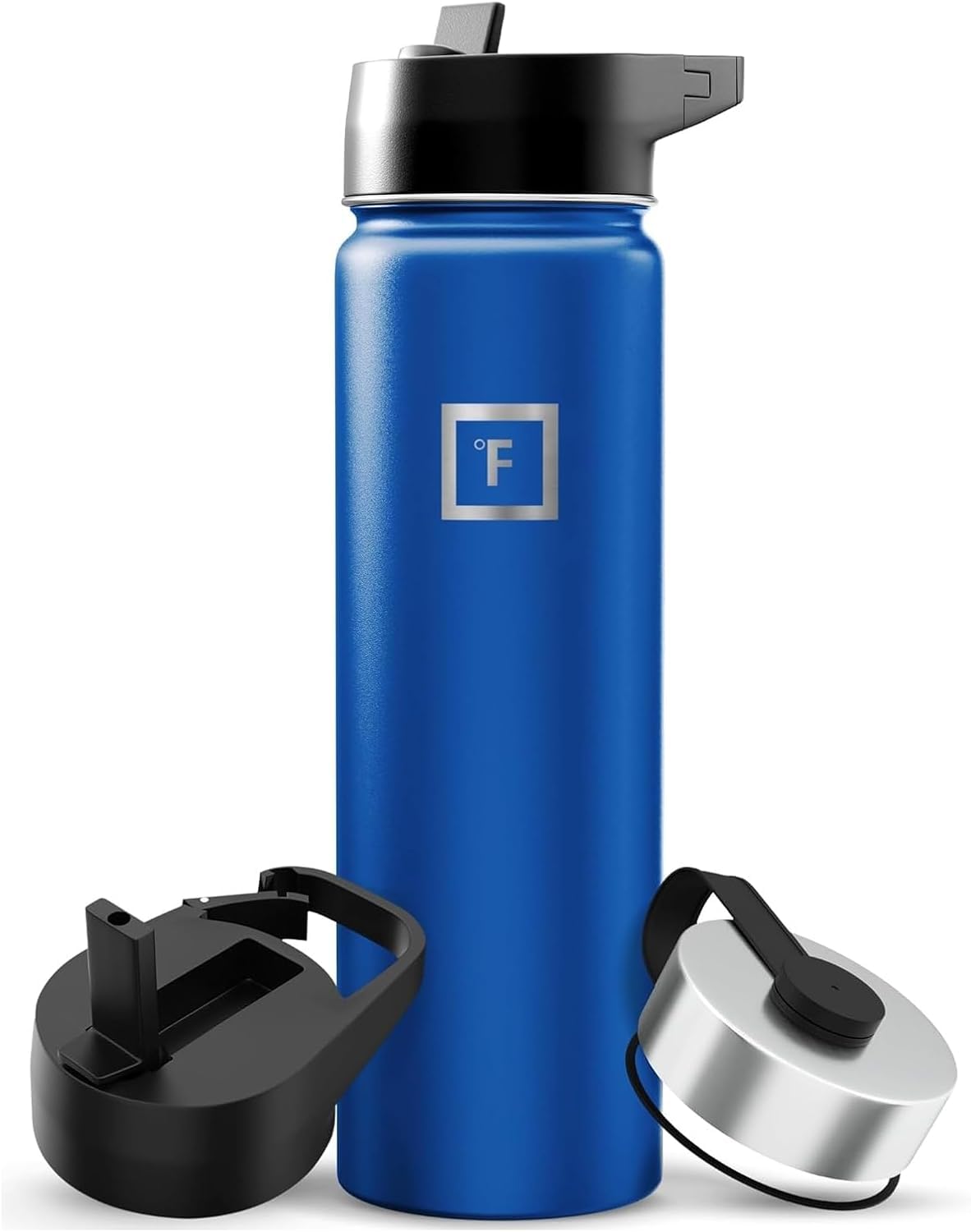IRON °FLASK Metal Water Bottle with Straw Lid - 650ml 3 Lids - Stainless Steel Double-Walled Insulated Vacuum Leakproof - Sports Gym Camping Hiking Hydration School Kids