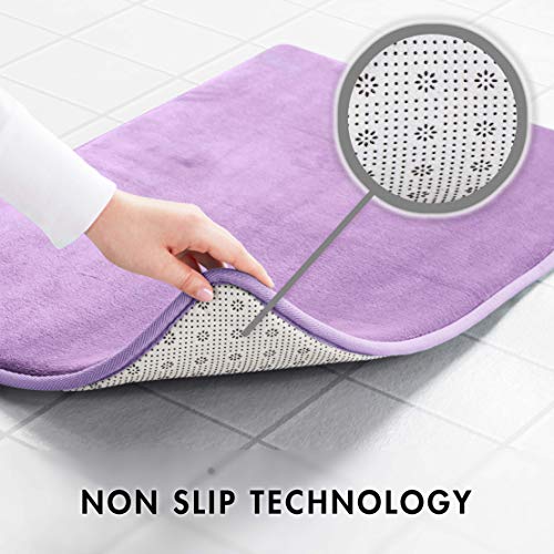 Genteele Memory Foam Bath Mat Non Slip Absorbent Super Cozy Velvet