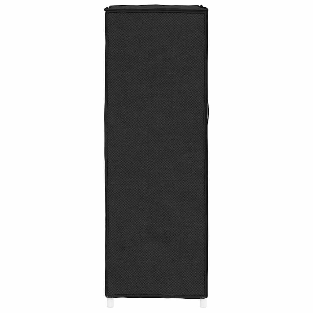 Schuhschrank Schwarz Stoff 60x28x90 cm mit 5 Böden, geschlossener Schuhregal Organizer für Flur Diele Schlafzimmer, stabile Stahlstruktur, platzsparende Schuhaufbewahrung