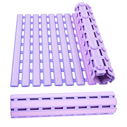 Misounda Antirutsch Duschmatte/Badewannenmatten 40*63cm,PVC/BPA frei,Ohne Störender Geruch Hochwertiger Gummi Duscheinlage Stabil, haltbar, schneidbar-Lila Cover