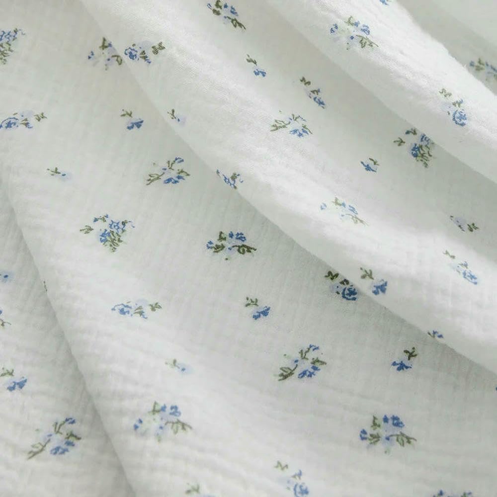 Tejido de algodón de doble gasa, Tela de brocado crepé algodón, multicolor, 135x(50-500) cm, for pijamas, bricolaje