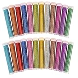 Glitzer Set 24 Stück Glitzerpulver Zum Basteln 7g,Glitzer Pulver Zum Basteln, Glitzer Basteln Für Handwerk Tumble Nail Party Make-Up Gesicht Festival Dekoration (12 Farben)