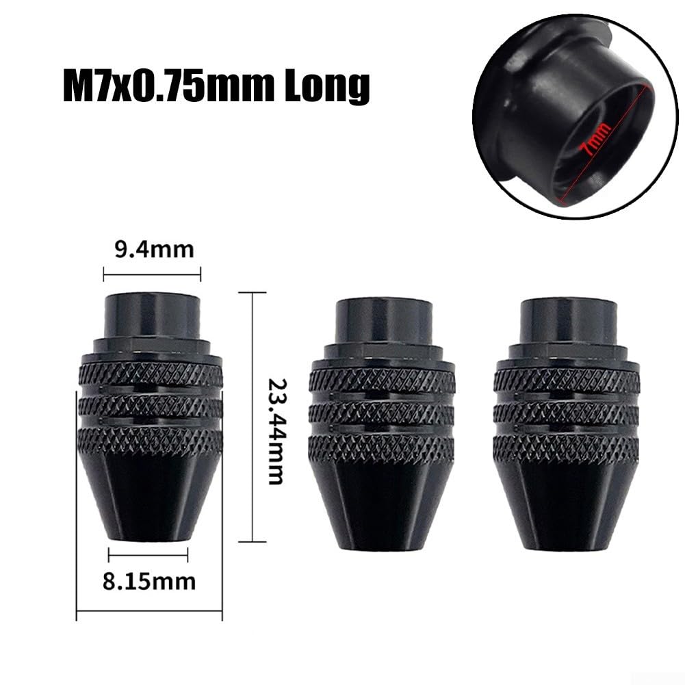Mandrino autoserrante per trapano M7/M8 con design, accetta facilmente punte con gambo da 1/32 e 1/8 (lunghezza M7 x 0,75 mm)