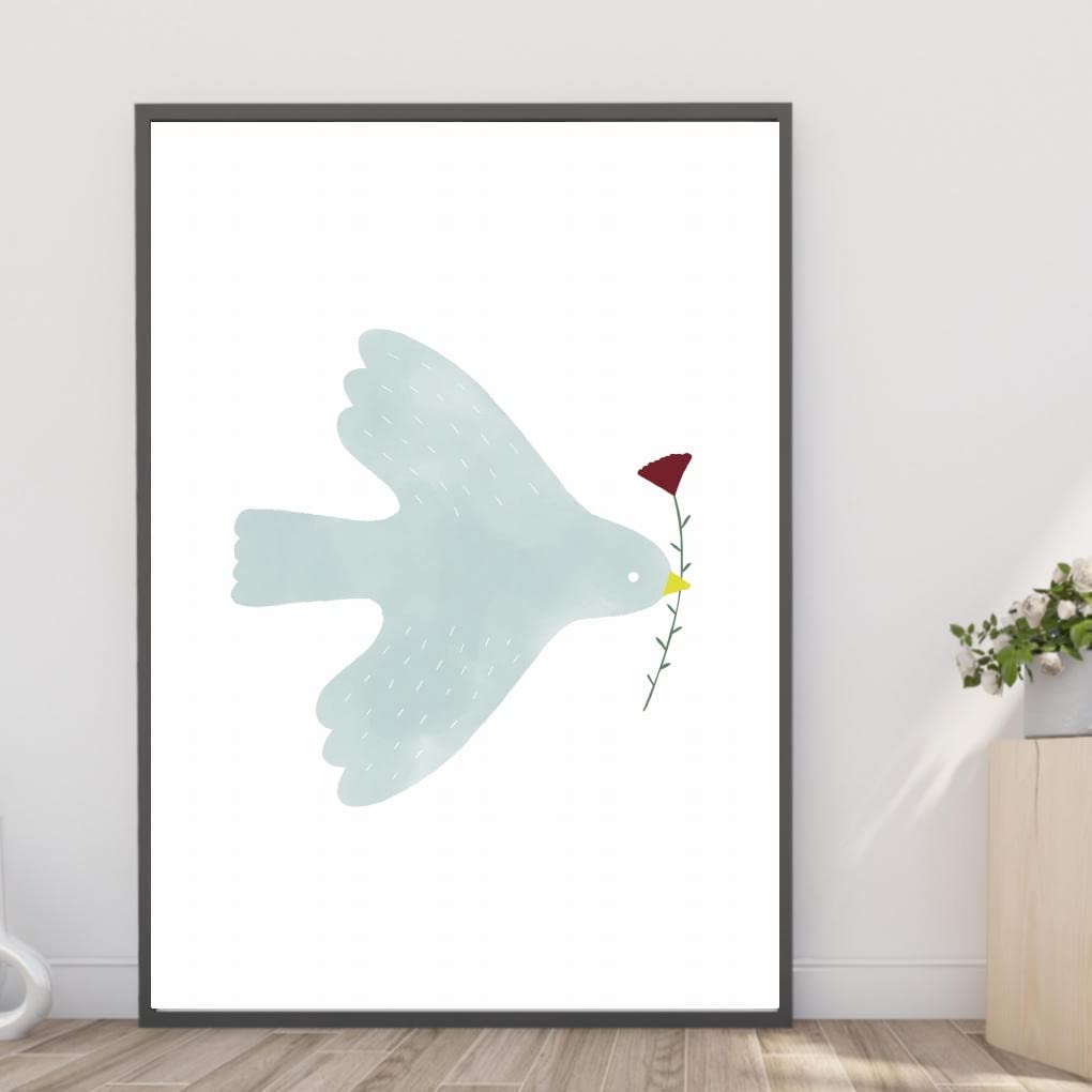 絵画　空と鳥4  A4サイズ　額縁無し　原画 fit=scale-down,w=1200