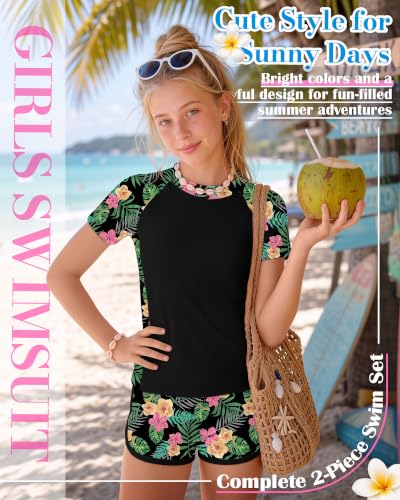 Image of Xaatren Girls 2 Piece Rash Guard Swimsuit