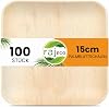 Raj Palm Leaf Plates 6 Inch Square Plates Like Bamboo Plates Disposable Plates Strong Decorative Compostable Tableware for Wedding Lunch Dinner Outdoor BBQ Picnic