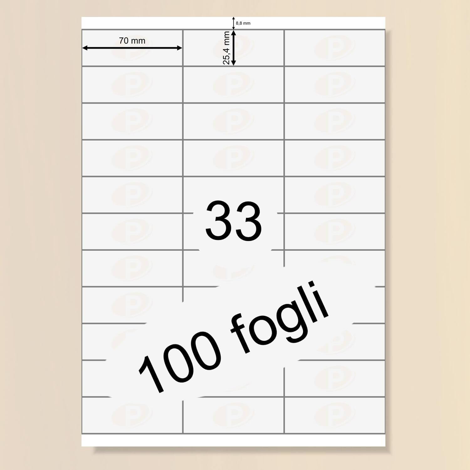 Printation Etichette 70 x 25,4 mm per etichette autoadesive bianche stampabili – 16500 70x25,4 etichette universali su 500 fogli A4 3x11 – Etichette per indirizzi da scrivere 3421 4455 LA121 12059