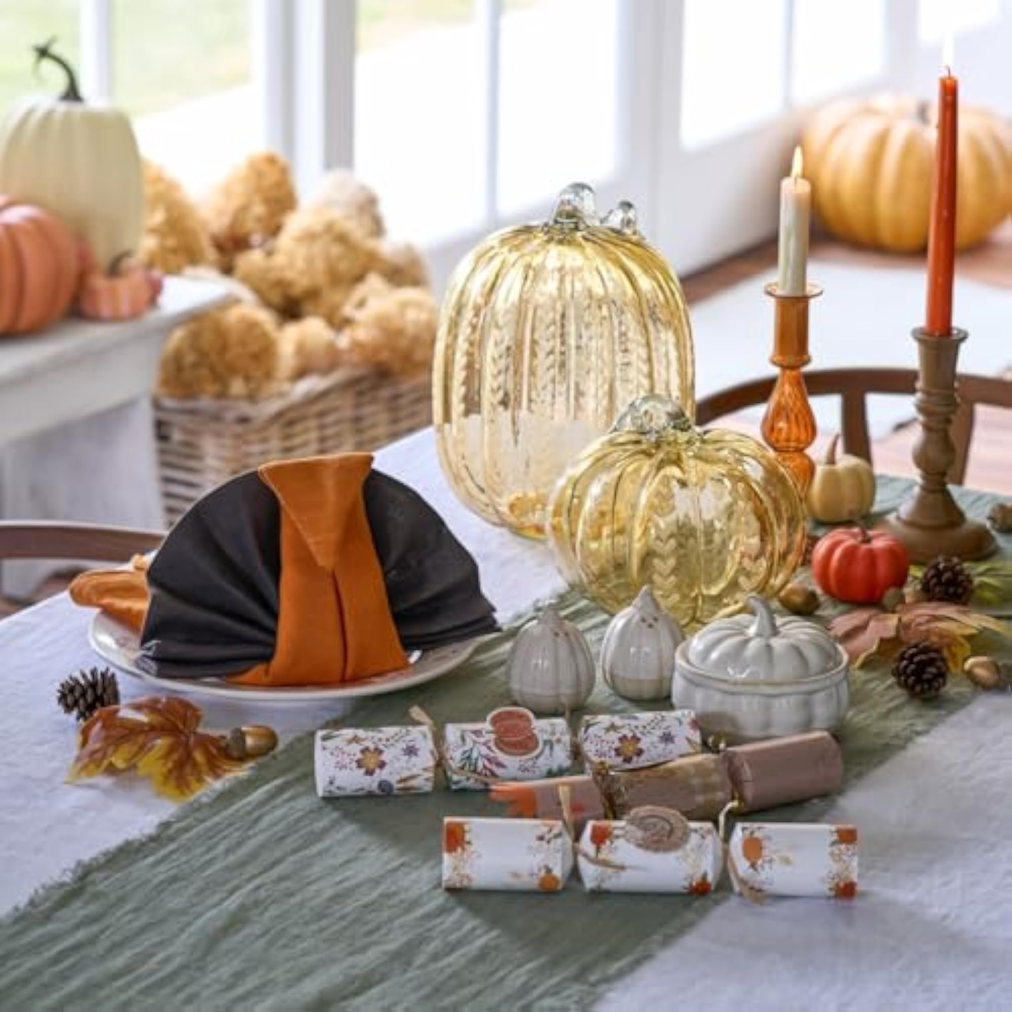 Orange Glass Decor Pumpkin