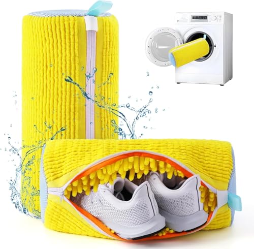 BISMIL Shoe Washing Machine Bag Laundry Shoes Bag for Washer and Dryer Reusable and Durable Zipper Plush Washing Machine Bags for Sneakers, Running Shoes, Sock and Toys