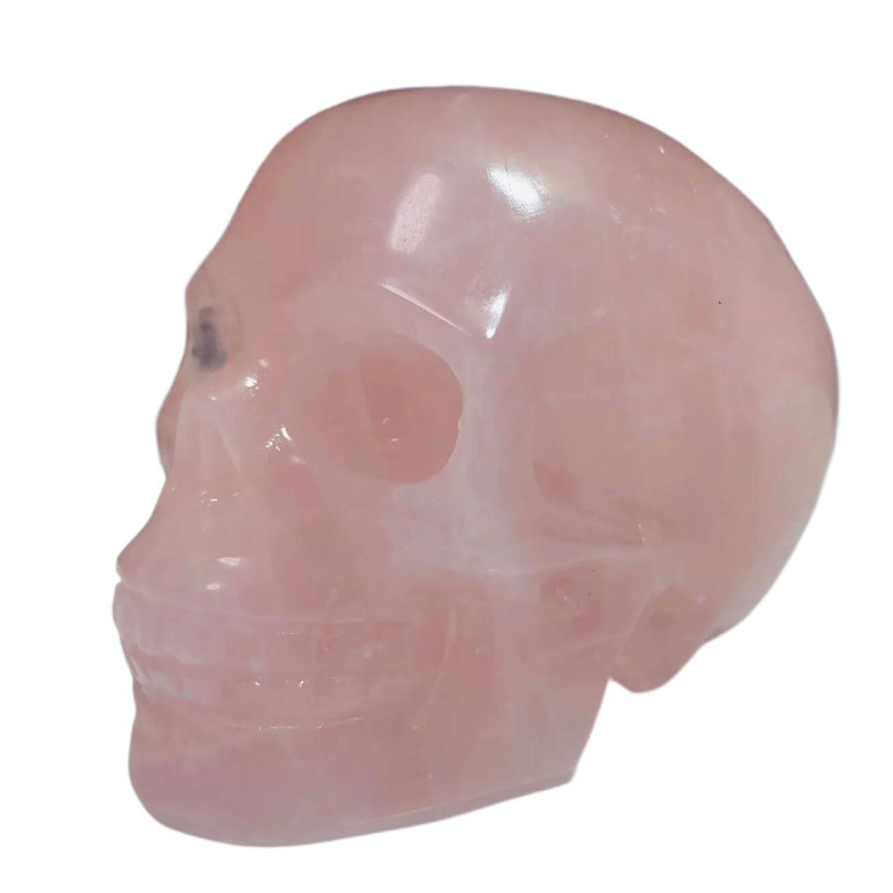 AARTERZZA 1pc 650-700g Powder Crystal Quartz Hand Carved Skull