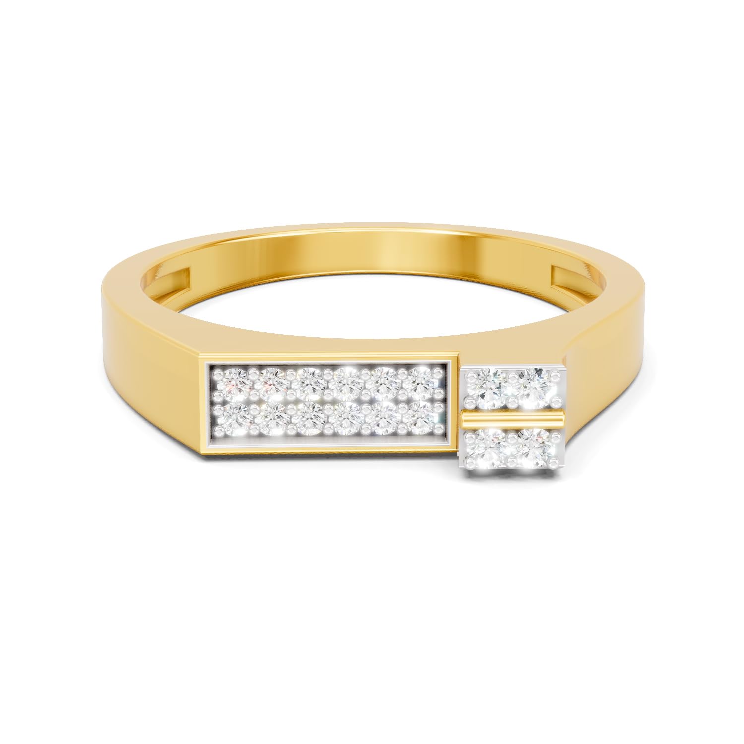 Lab Grown Diamond Ring For Men 0.16 Carat IGI Certified Round Shape F-G VS Quality Diamond | 925 Sterling Silver Gold Plated Fashion Ring-image-31