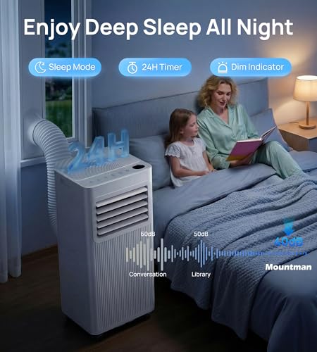Image of 8000 BTU Portable Air Conditioners,Portable AC with Cool, Fan,Dehumidifier,Sleep,24H Timer,Quiet Cooling,Up to 350 Sq.Ft,Air Conditioner for Bedroom,Home,Office,Remote&Window Kit
