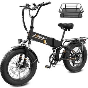 Jasion X-Hunter ST/PRO Foldable Electric Bike for Adults with 20” Fat Tire,Up to 71-80 Miles Range Ebike,1800W/1400W Peak Motor,30+MPH E Bike,Full Suspension&Dual Hydraulic Disc Brakes Bicycles