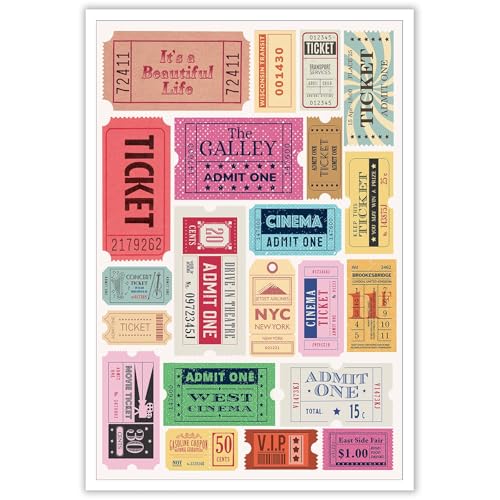 Generic Vintage Life Ticket Stub Poster Trendy Wall Art Fashion Preppy Pink Retro Aesthetic Canvas Print Posters For College Apartment Office Dorm Living Room Home Decor 12X16Inch Unframed cover