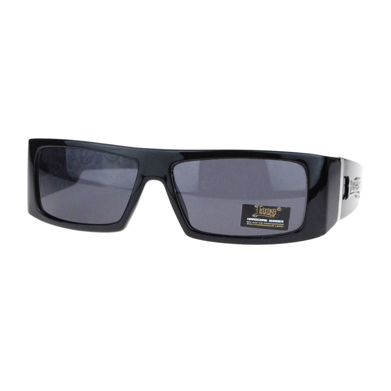 Occhiali Gangster Rettangolari Leggeri Occhiali Da Sole LOCS Neri - Foto 3