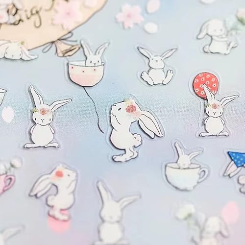 Dedyel New Cute Bunny Nail Art Sticker Decals 5D Embossed Fairy Tale Bunny Strawberry Bunny Nail Art Stickers Kawaii Cartoon Bunny Self-Adhesive Nail Art Sticker Decals For Nail Art Diy Decoration For Women Men Kids Manicure Decoration(3 Sheets) #TOP4