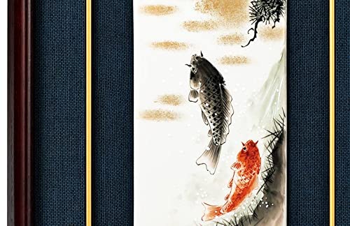 福田良則　 夫婦鯉滝登り　陶板　　額入り Amazon.co.jp: 九谷焼夫婦鯉滝登り陶額福田良則額入り陶器縁起物向上