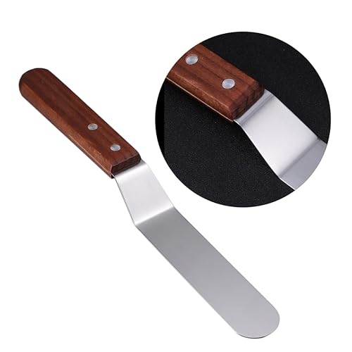 Foto von OUNONA Chefarone 6-Zoll Winkelpalette Set Edelstahl - Kuchendekoration Abgewinkelter Zuckergussspatel, 1 Streichpaletten für Torten - Winkelpalette Torte zum Bestreichen und Verzieren,Torten Zubehör