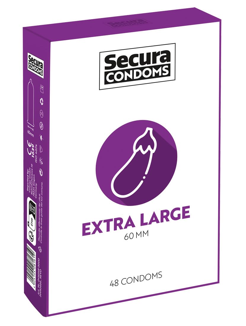 Secura Extra Large 48Pcs Box Condoms Transparent 18 cm