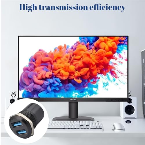 Adaptador panel USB 3.0 Doble Hembra 2x USB 3.0 miniatura 3