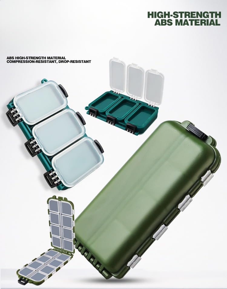 Set de 2 cajas para almacenamiento de accesorios de pesca miniatura 4