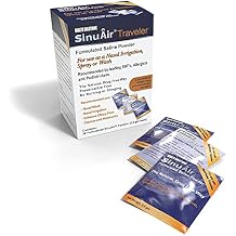 SinuAir Traveler Saline Packets - Sodium Chloride with Potassium & Calcium, Salt Solution Powder Refill Packs for Nasal Irrigation Machine