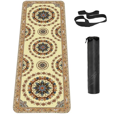 Knsbk Non Slip Yoga Mat TPE Workout Mat for Men Women, Thick Workout Mat with Carrying Strap, Fitness Mats for Exercise, Yoga, Fitness, Pilates, Floor Workouts (72" x 24" x 6mm)
